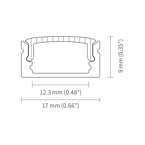 6063 T5 Aluminum Alloy LED Strip Channel with PC Diffused Cover for Surface Mounted Linear Lighting