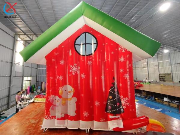 Manufacturer Inflatable Christmas House Outdoor Holiday Decoration With LED Light