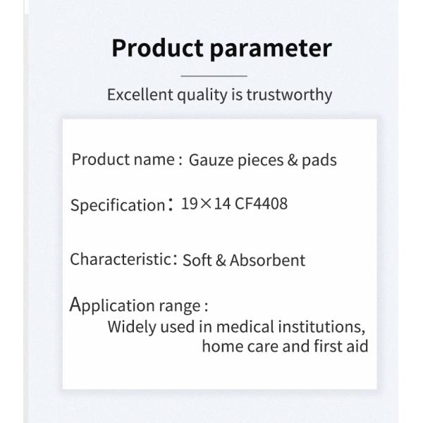 Gauze Pads & Pieces Sterilization Paper-plastic Packaging 40s 19x14 CF4408