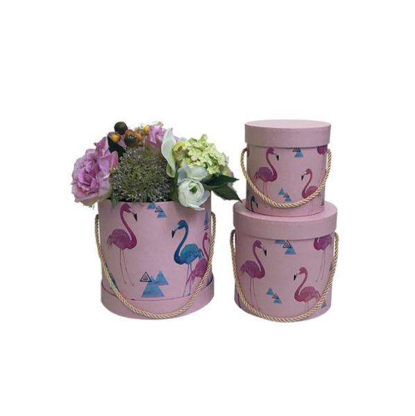 Luxury Gift Box Packaging / Recycled Round Flower Box For Preserved Roses