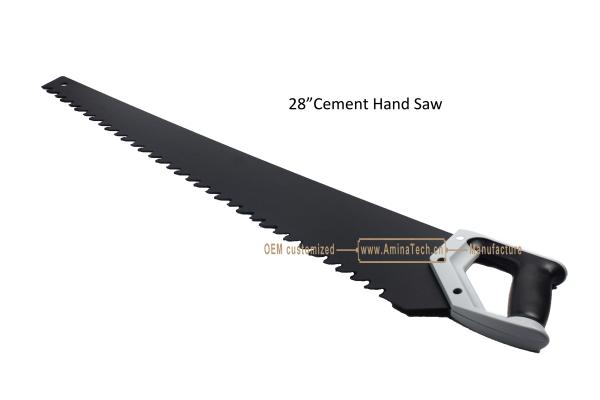 28Cement Hand Saw,Carbon Steel,Tungsten Carbide Tip,Rubberized Handle,Cutting Cement,Concrete