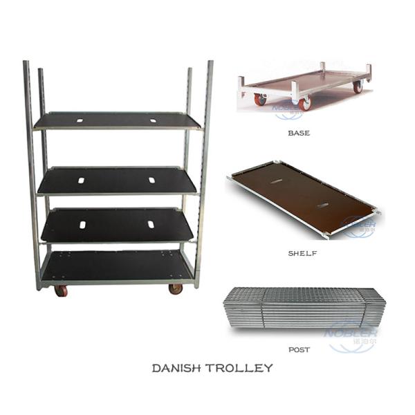 Danish Trolley Flower Hand Trolley Plastic Shelf Supermarket Exclusive Use Customized Trolleys