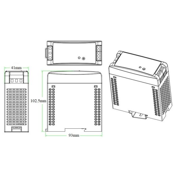 60W DIN Rail Power Supply with 48VDC Output, 90-264VAC Input, and High Efficiency for Industrial Applications