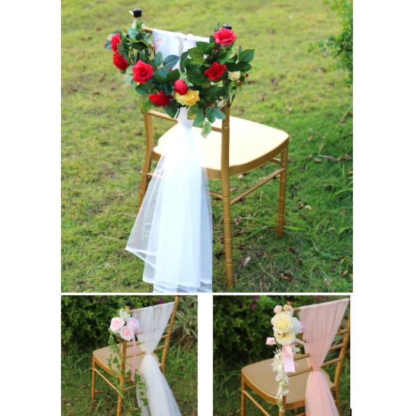 Hotel Celebration Organza Polyester Chair Back Cover