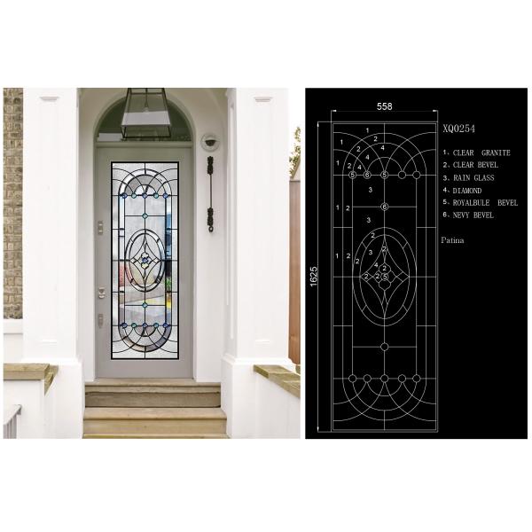 Original Artwork Architectural Decorative Stained Glass Door Panels Nouveau Art Deco