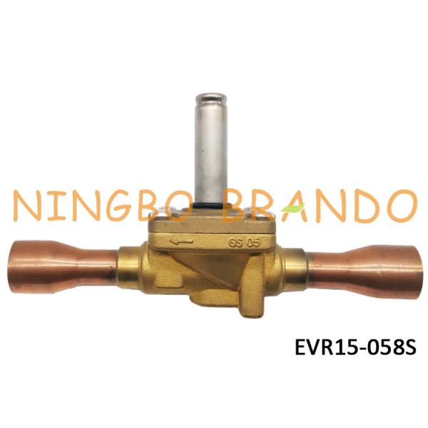 032L1225 Refrigeration Solenoid Valve s Type EVR15 7/8 ODF Solder Brass Body For Air Conditioning
