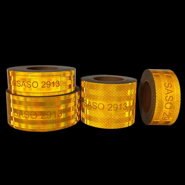 SASO 2913 Amarelo Arábia Saudita Adesivo de fita refletora para a segurança dos camiões