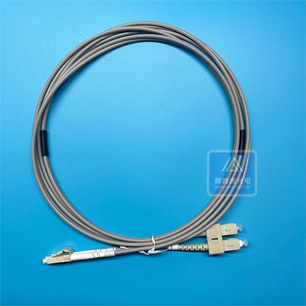 Cable à patch en fibre optique double blindé 3m DLC DSC 2x3.0mm gris LSZH FTTH Cable plat