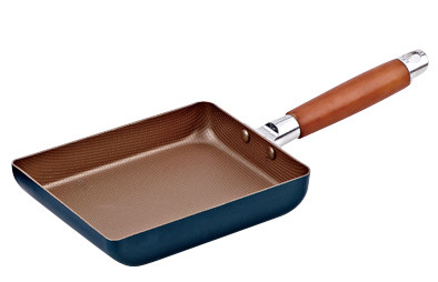 сковорода 28КМ Нонстик квадратная с ручкой деревянных/кремния