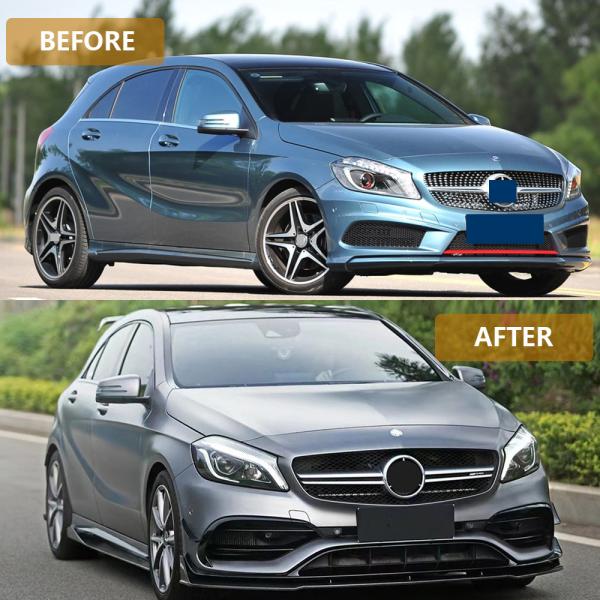 Get the A45 Front Bumper Grille Upgrade for Mercedes Benz A Class W176 Body Kit 13-18