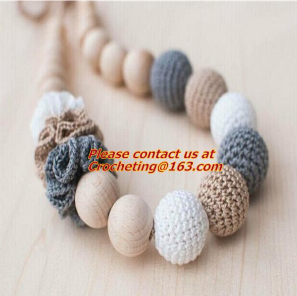 crochet necklace, New Chunky crochet necklace, Mint blue and cream nursing necklace