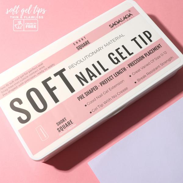 SAGALAGA Solid Nail Tips Gel With Full Cover Tapered Square Nail Tip Non c Curve Medium Xxl for Finger Extension