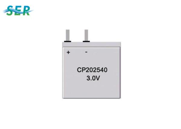 Capacidade ultra fina flexível da pilha preliminar CP202540 3.0V 350mAh da bateria do fechamento eletrônico