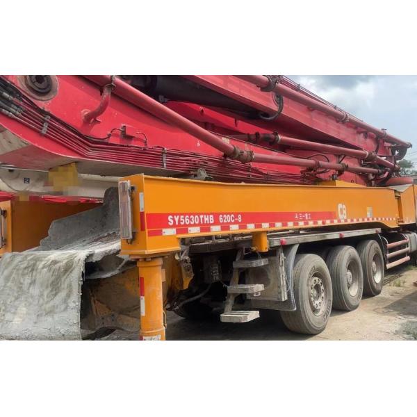 63m Truck Mounted Pump Red Concrete Boom Pump for Large-scale Building Projects