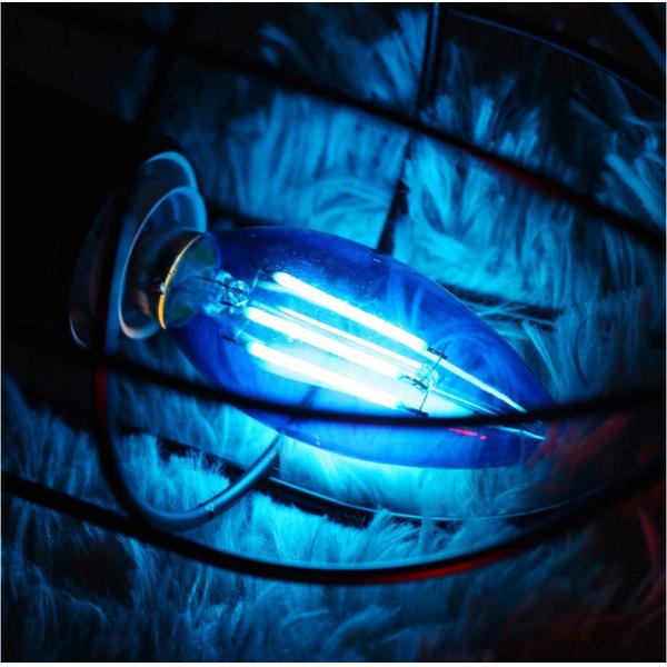 4W C35 покрасило электрические лампочки канделябров E12 шариков Edison голубые