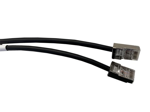 RJ45 Gigabit Industrial Wire Harness 2P X 28AWG Black Network Cable Harness