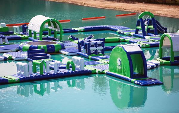 Lake Inflatable Water Games For Adults / Bouncia Water Inflatable Park Manufacturer