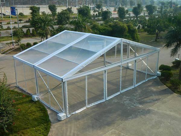 White Large Outdoor Transparent Wedding Tent Sandwich Hard Walls Aluminum 6061