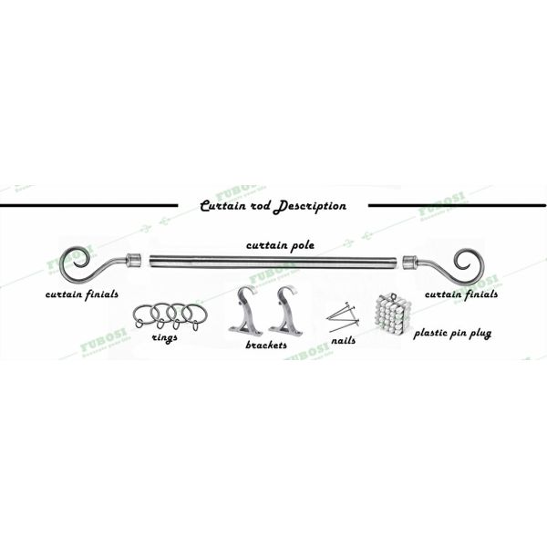 Aluminum Curtain Rods and Rails Curved Curtain Rod End Caps