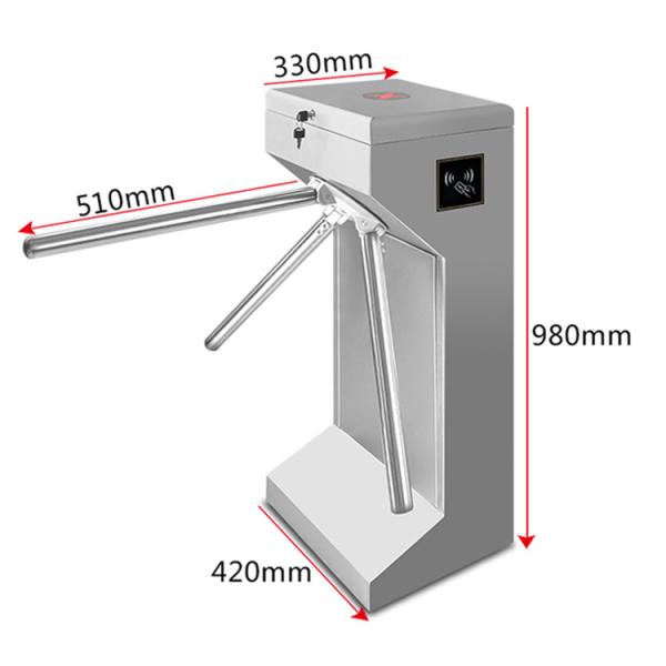 RFID Vertical Tripod Turnstile Barrier Gate Security Access Control One / Two Way