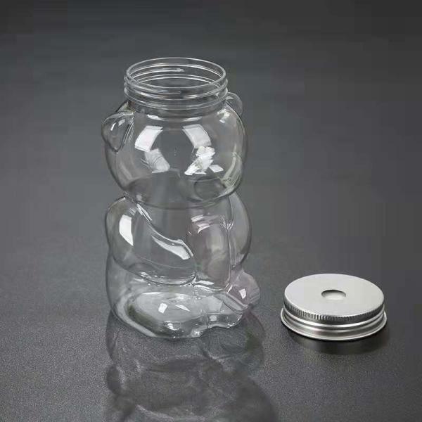 Plastic Juice Milktea Bottle with Cap Reusable Bear Shape