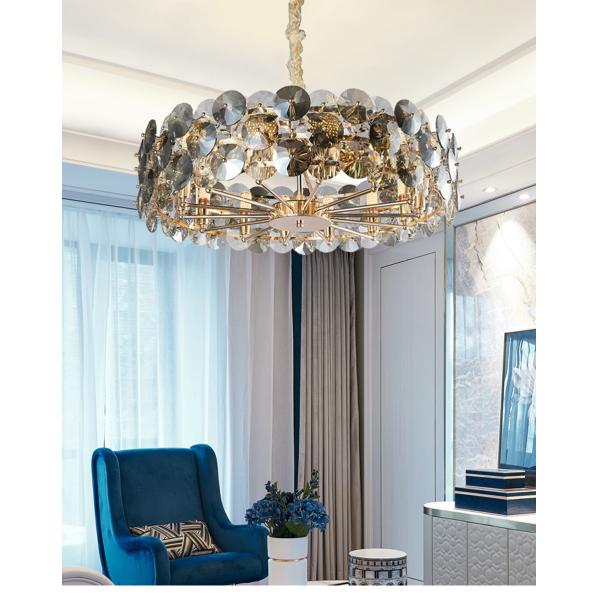 Modern smoke gray crystal chandelier in the living room contemporary chandelier(WH-CY-191)