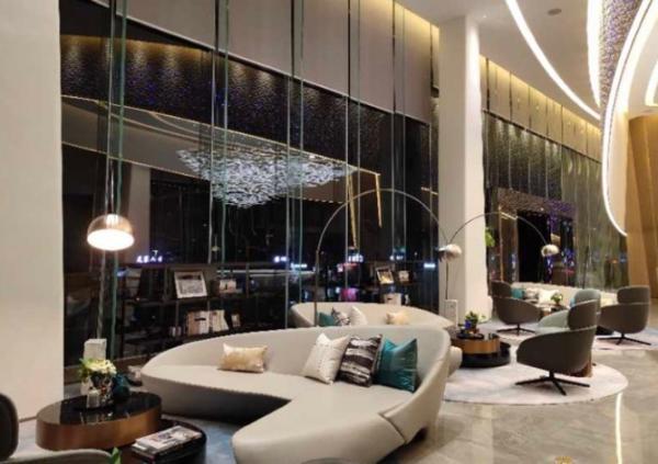 Modern Leisure Moon shape Sofa commerical restaurant hotel lobby sofa sets