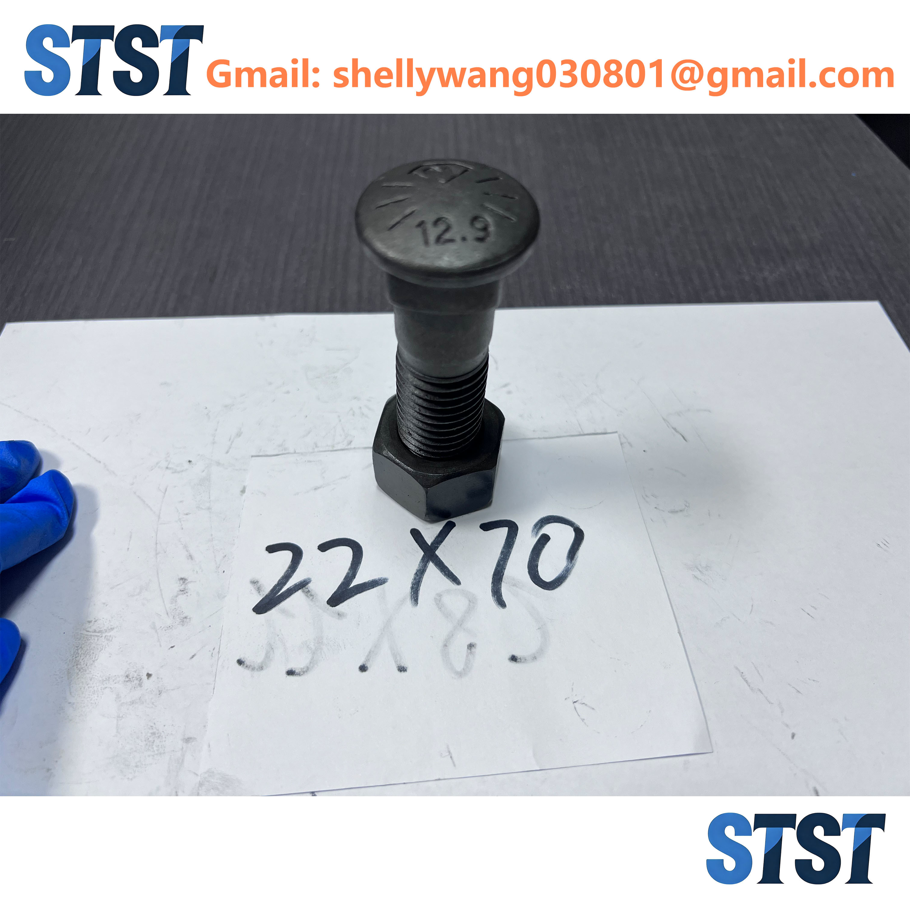 High Wear Resistant M22×70 Track Fasteners For Excavator Or Bulldozer Track Link Assy