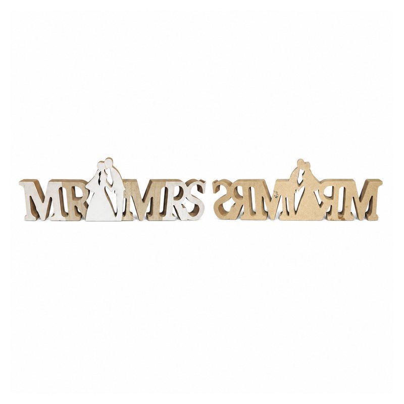 Double Sided Mr and Mrs Wedding Table Sign