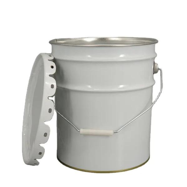 Sealed Iron Empty Paint Buckets With Lids 15L For Chemical Liquid Storage