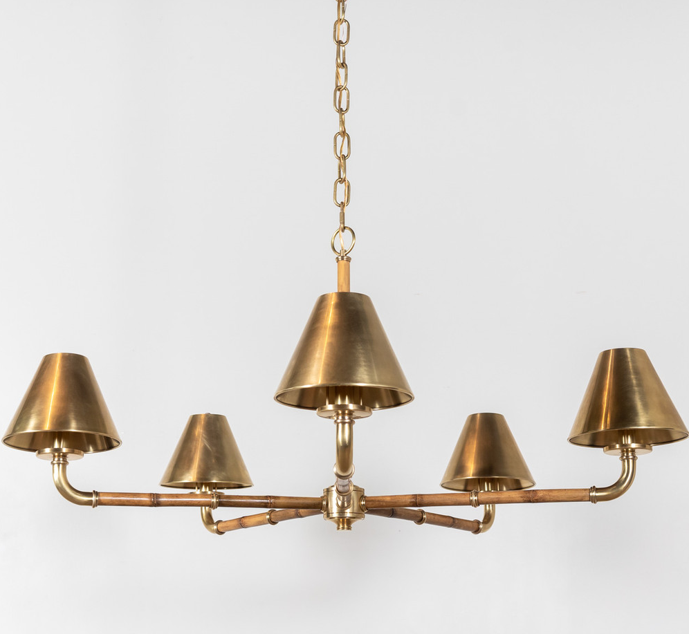 American Brass Modern Retro Designer Pendant Light with Adjustable Height Wireless Control and 50000 Hours Lifespan