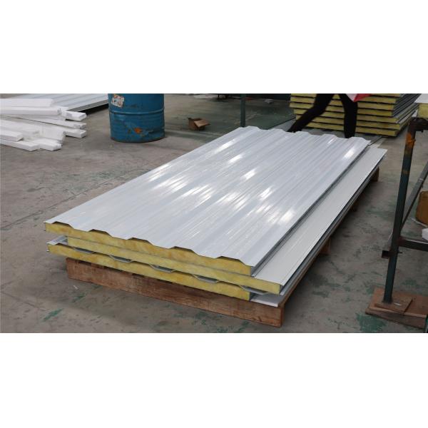 Corrugated Steel Glass Wool Sandwich Wall Panel Fireproof Glass Wool Sandwich Wall Panel For Prefab House