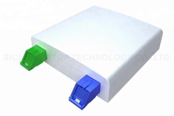 White Fiber Optic Termination Box 2 Ports 86 x 86 Size SC Adapter
