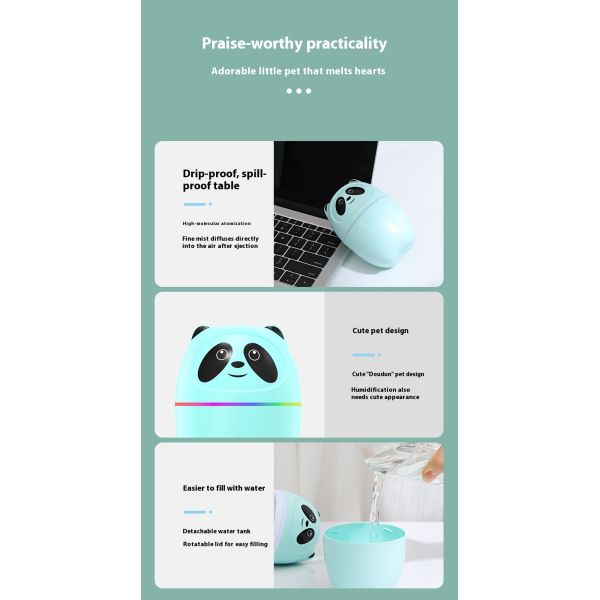 AromatherapyUSB Mini Ultrasonic Humidifier With 7 Color LED Lighting Low Noise