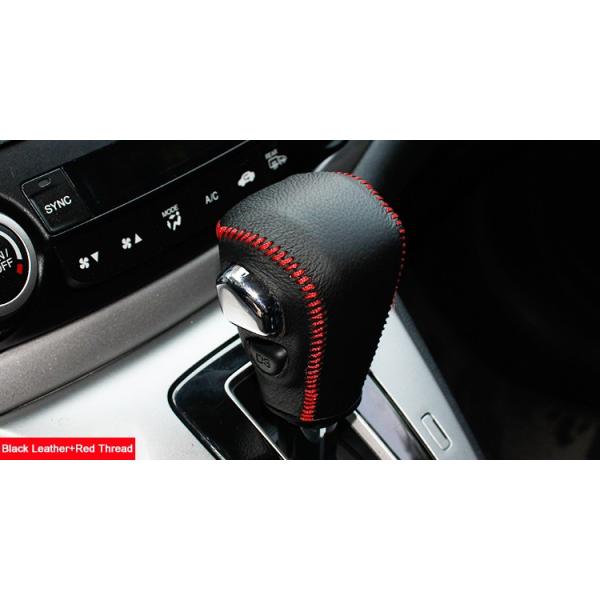 Black Leather Gear Shift Knob Cover for Honda CRV CR-V 2012 2013 2014 Automatic