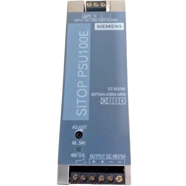 SIEMENS 6EP3344-0SB00-0AY0 SITOP PSU100E 48 V/5 A STABILIZED POWER SUPPLY INPUT: 120 / 230 V AC OUTPUT: 48 V DC/5 A