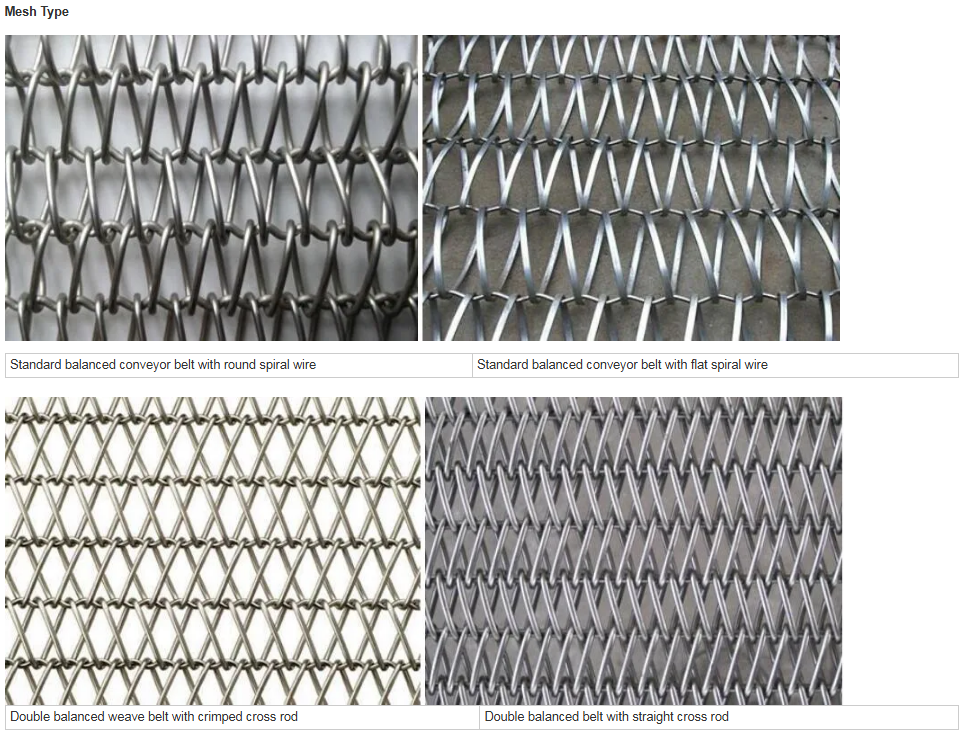 SS304 Spiral Grid Belt Mesh for Dryer Cooler Belt