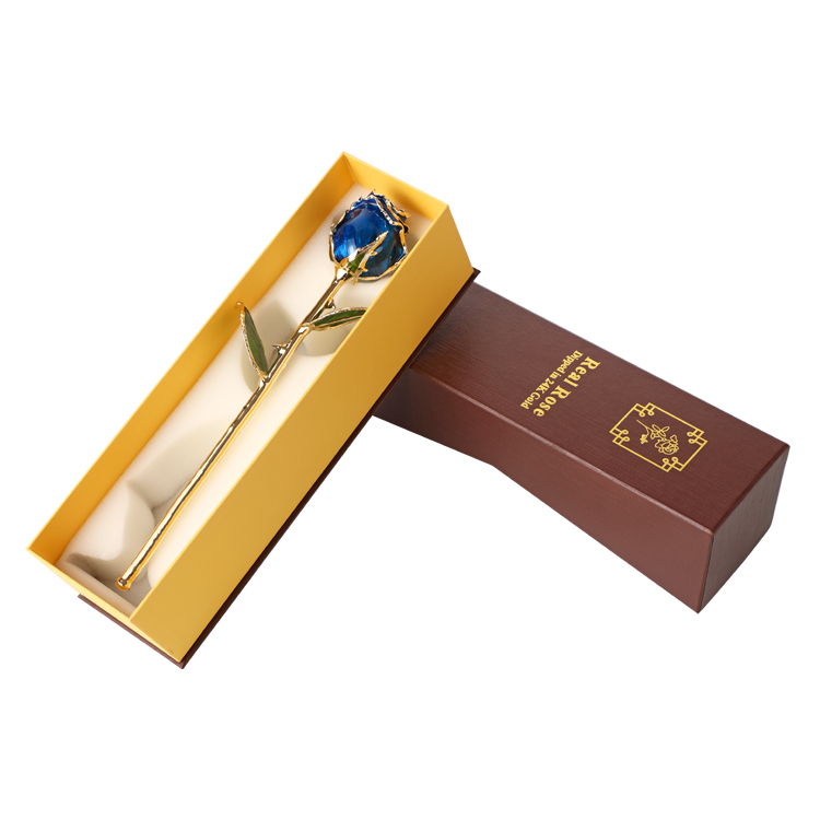 Half-blooming 24k Gold Dipped Blue  Rose Rose Preserved Flowers  Gold Rose for Christmas Valentine's Day Mother's Day  Gifts
