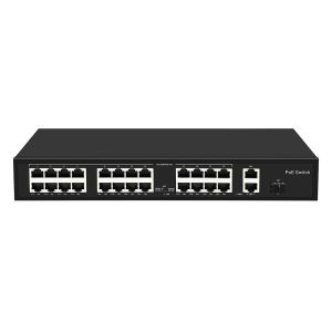24 Port 10/100M POE Commutateur Gigabit Fibre optique Uplink AC Rack Budget non géré 300W