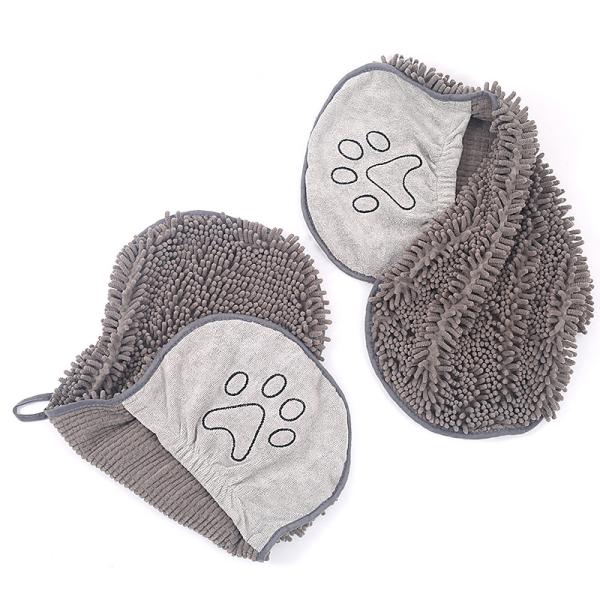 Grey 75cmx35cm 380g Pet Microfiber Towel , Microfibre Towel Dog