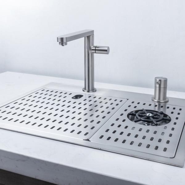 Stainless Steel Glass Rinser Sink , Single Bowl 15 Inch Undermount Bar Sink 50x40