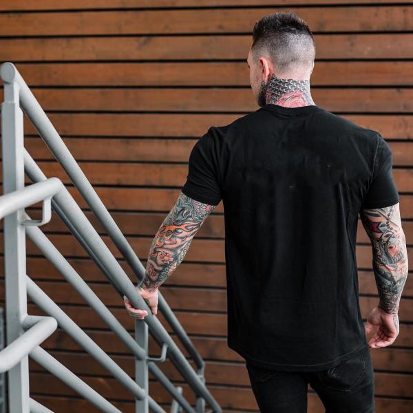 Напечатанная на заказ длинная мужская плюс-размерная хлопчатобумажная спортивная футболка