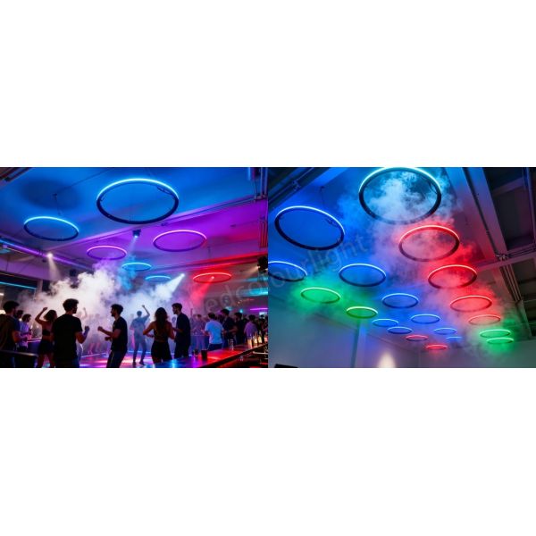 Programmable Side Emitting RGB Circular Light DMX RGBW LED Pixel Ring Light