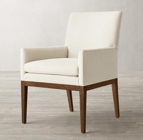 Top Quantity Wooden Armrest Fabric Upholstered Wood Dining Chair for Modern Restaurant and Hotel