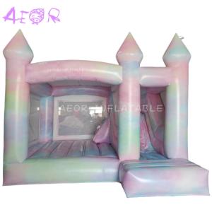 Party Tie Dye Color Inflatable Bounce House Slide Tie Dye Bouncy Castle