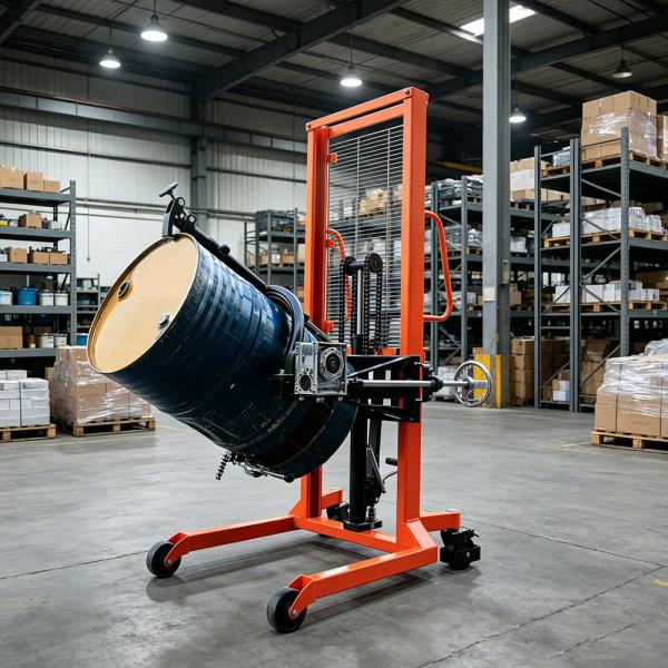 Custom Manual Hydraulic Drum Lifter Rotator Lifter For 55 Gallon Steel Barrel