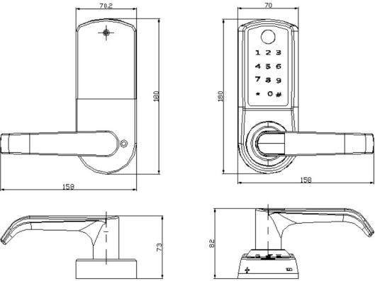 Вход батарей RFID замка 4xAA BLE TTLock контролируемый приложением Keyless