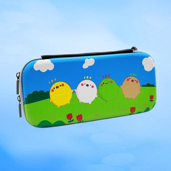 Cute Cartoon Chicken Pattern Hard PU Face Carrying Travel Bag for Nintendo Switch Oled