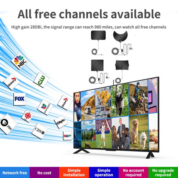 Внутренний HDTV Бесплатный просмотр Активная Малайзия Роторный корабль Спутниковая цифровая телевизионная антенна с усилителем