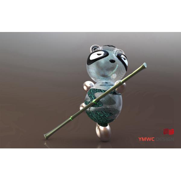 Stainless Steel Panda Shape Landscape Sculpture for Outdoor Decoration and Landscaping